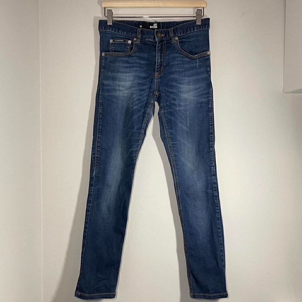 Love Moschino Distressed Straight Leg Jean size 31 - Picture 2 of 7